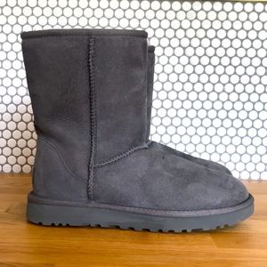 Like new! UGG cozy lamb fur classic short style grey size 8
